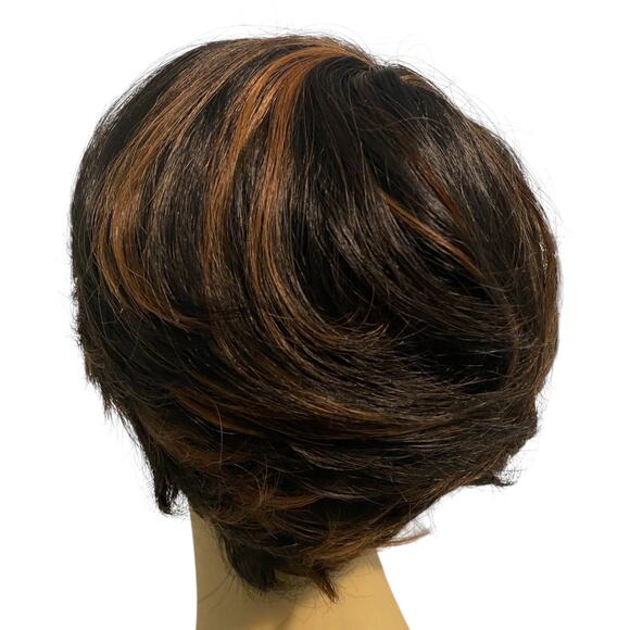 Dark Brown Copper Synthetic Wig for Mature Women - NWT -  A964W - Picture 10 of 12